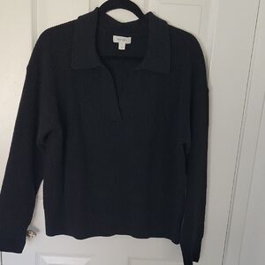 Classic Black V-Neck Sweater Timeless Knit